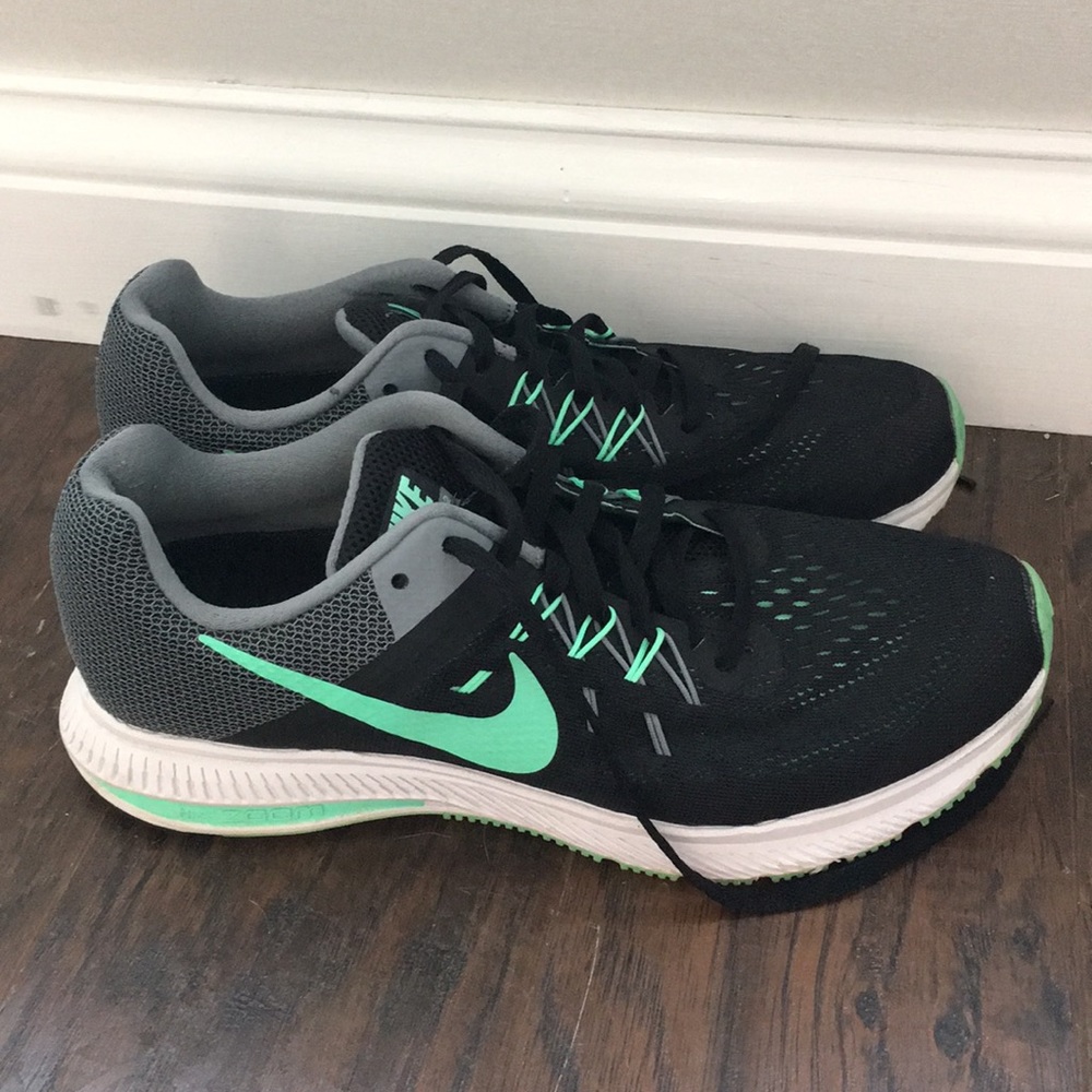 Mint Green and Black Nike Sneakers